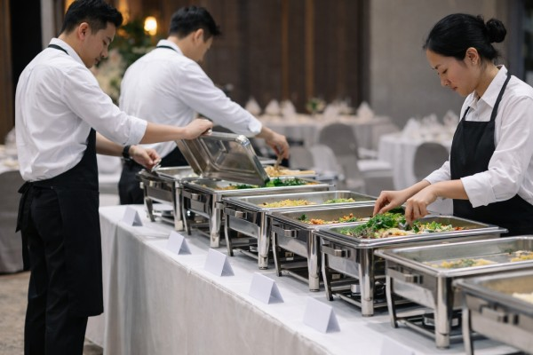 Tim Pesta Raya setup peralatan catering profesional untuk event di Cilandak